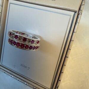 Elegant Silver and Pink Gemstone Ring